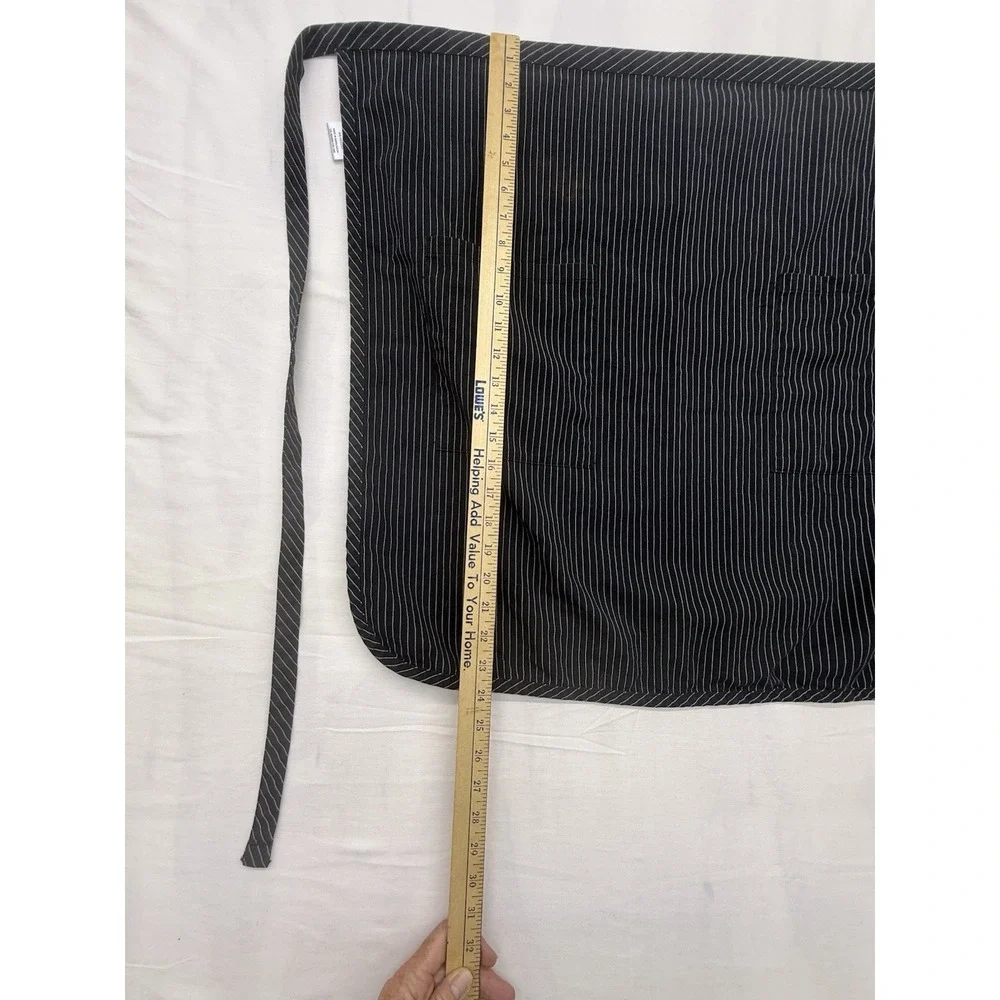 Caps Teamwear Black Striped Cotton/polyester 27x24 Two Pockets Apron